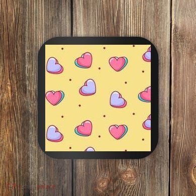 Candy Hearts Cute Valentine's Day Coaster
