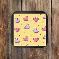 Candy Hearts Cute Valentine's Day Coaster thumb 0