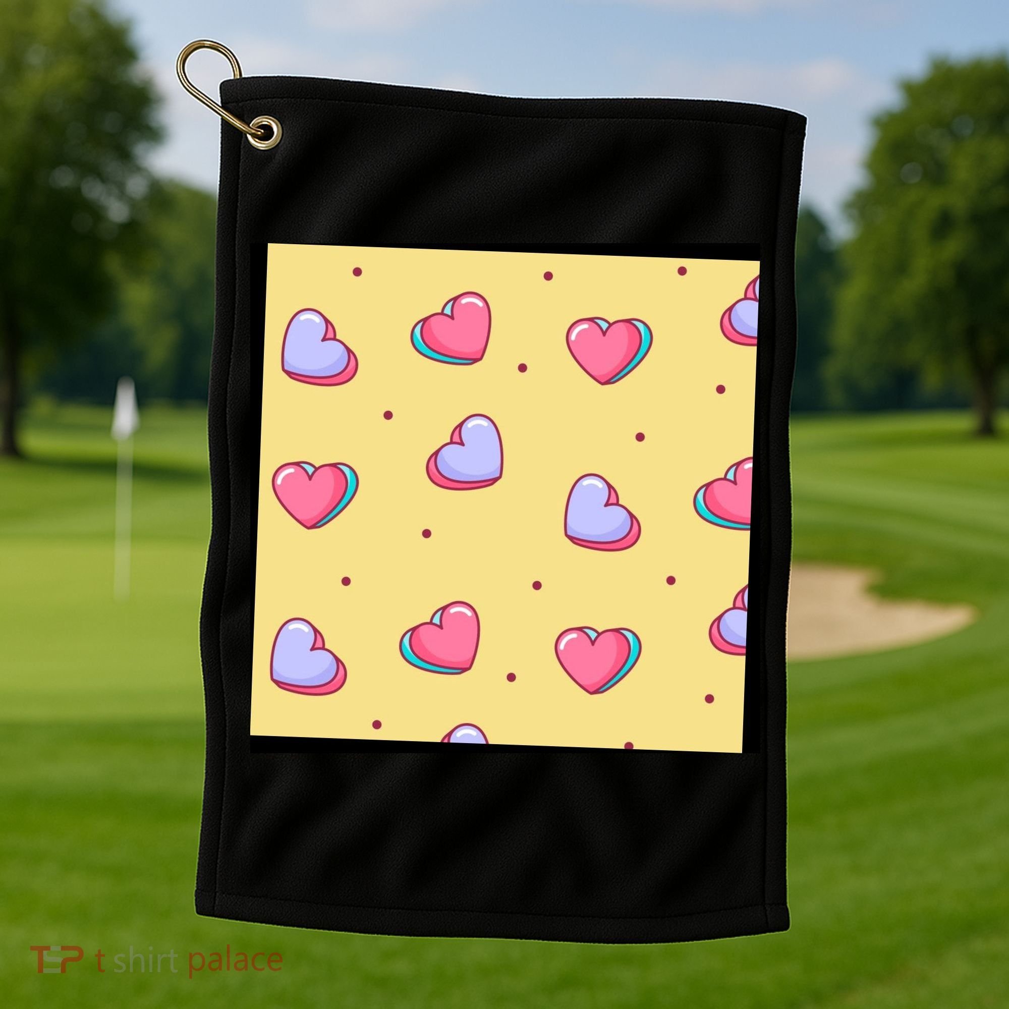 Candy Hearts Cute Valentine's Day Golf Towel
