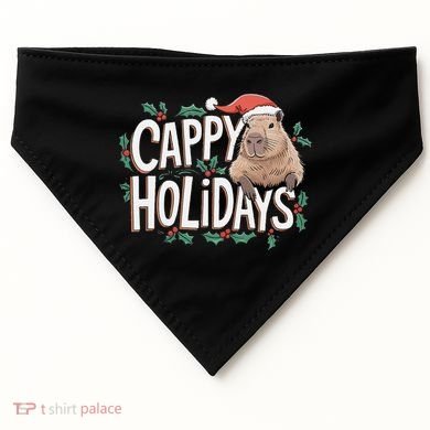 Cappy Holidays Capybara Christmas USA-Made Doggie Bandana