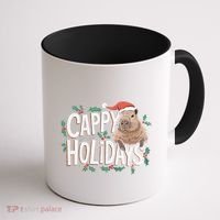 Cappy Holidays Capybara Christmas Coffee Mug thumb 1