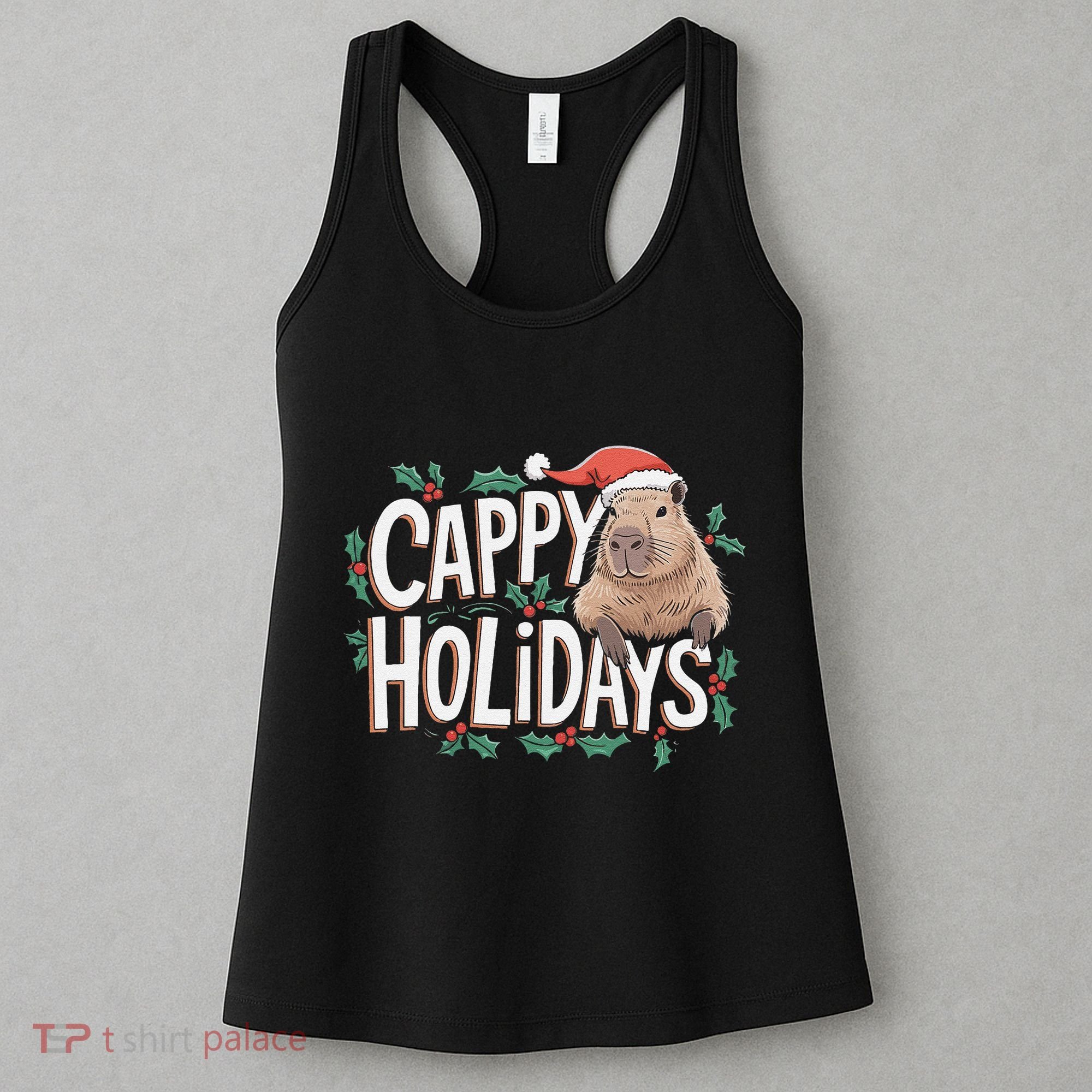 Cappy Holidays Capybara Christmas Women's Tank Top