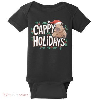 Cappy Holidays Capybara Christmas Baby Bodysuit