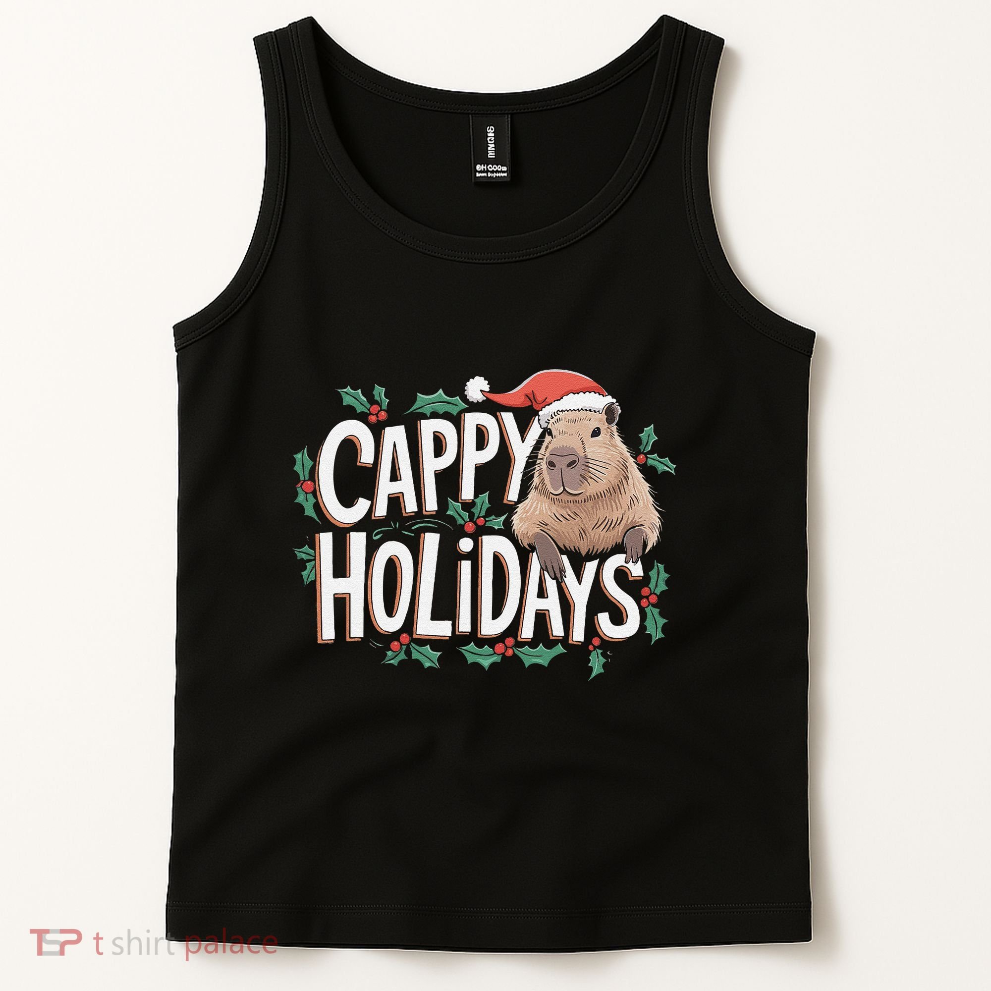 Cappy Holidays Capybara Christmas Tank Top