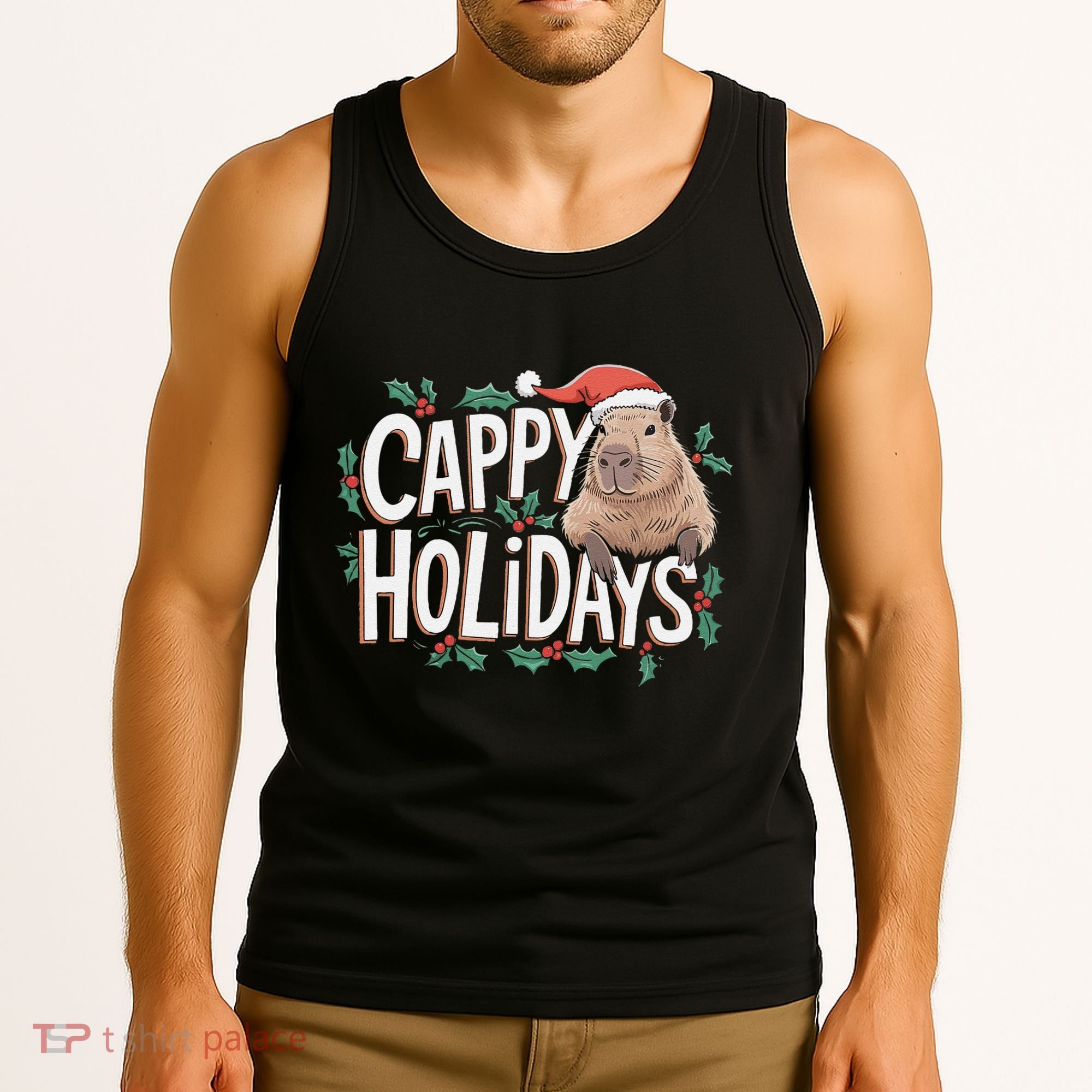 Cappy Holidays Capybara Christmas Tank Top