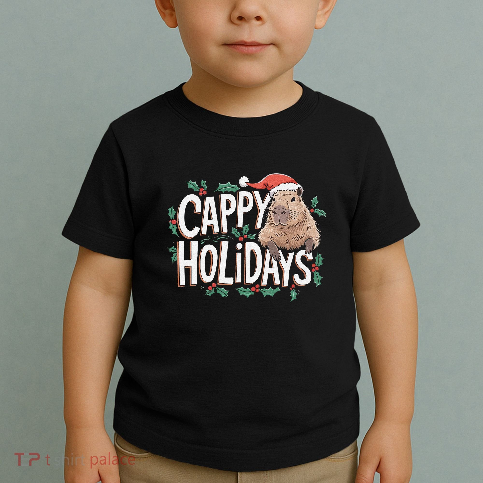 Cappy Holidays Capybara Christmas Toddler T-Shirt