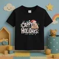 Cappy Holidays Capybara Christmas Toddler T-Shirt thumb 3