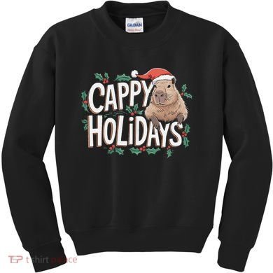 Cappy Holidays Capybara Christmas Kids Sweatshirt