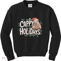 Cappy Holidays Capybara Christmas Kids Sweatshirt thumb 0