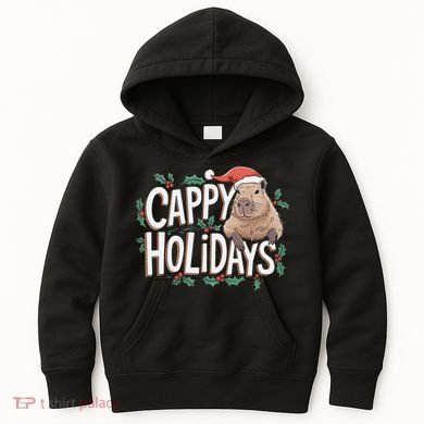 Cappy Holidays Capybara Christmas Kids Hoodie