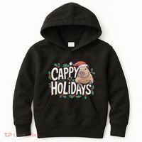 Cappy Holidays Capybara Christmas Kids Hoodie thumb 0