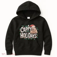Cappy Holidays Capybara Christmas Kids Hoodie thumb 0