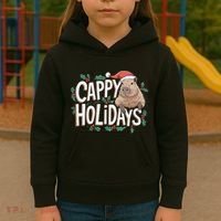 Cappy Holidays Capybara Christmas Kids Hoodie thumb 3