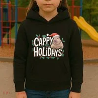 Cappy Holidays Capybara Christmas Kids Hoodie thumb 3