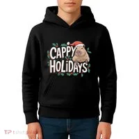 Cappy Holidays Capybara Christmas Kids Hoodie thumb 4