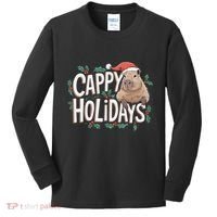 Cappy Holidays Capybara Christmas Kids Long Sleeve Shirt thumb 0