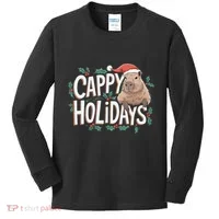 Cappy Holidays Capybara Christmas Kids Long Sleeve Shirt thumb 0