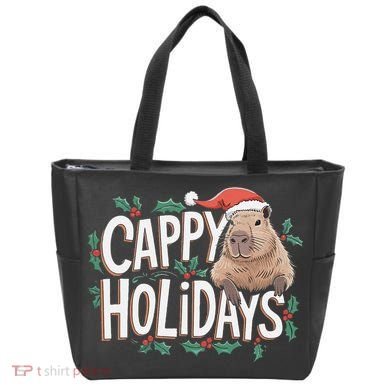 Cappy Holidays Capybara Christmas Tote Bag