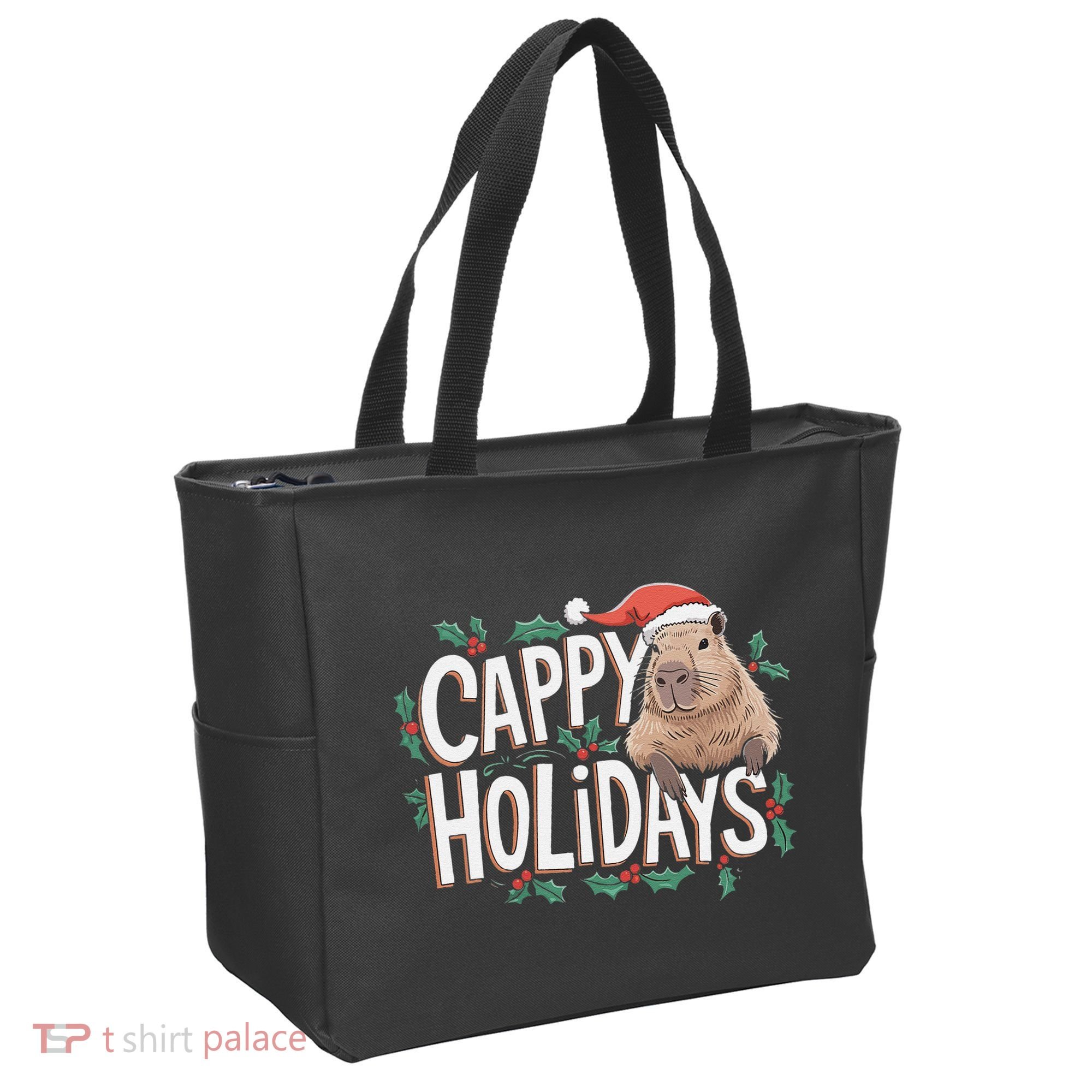Cappy Holidays Capybara Christmas Tote Bag