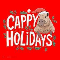 Cappy Holidays Capybara Christmas Santa Hat thumb 1