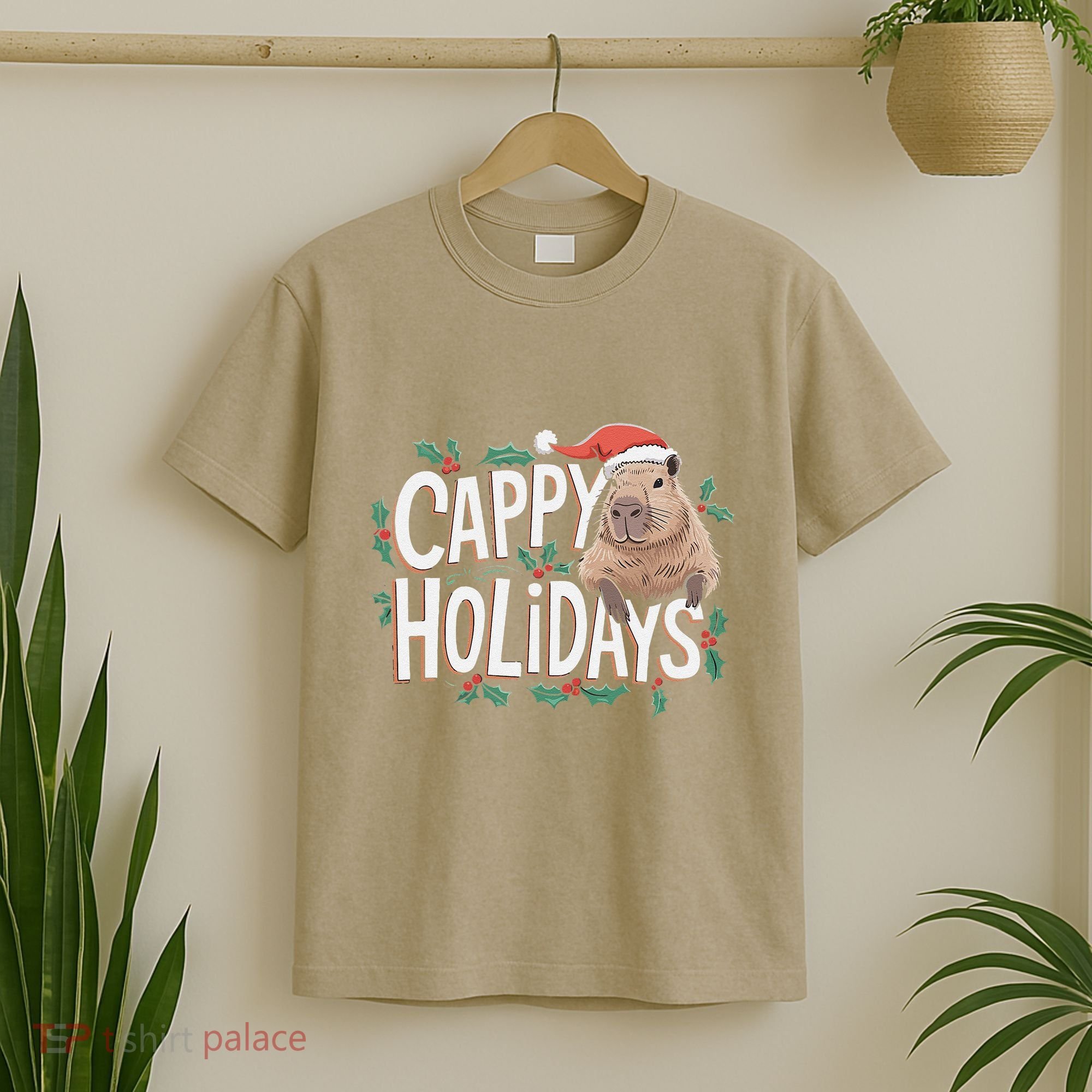 Cappy Holidays Capybara Christmas T-Shirt