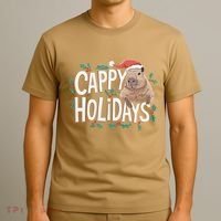 Cappy Holidays Capybara Christmas T-Shirt thumb 3