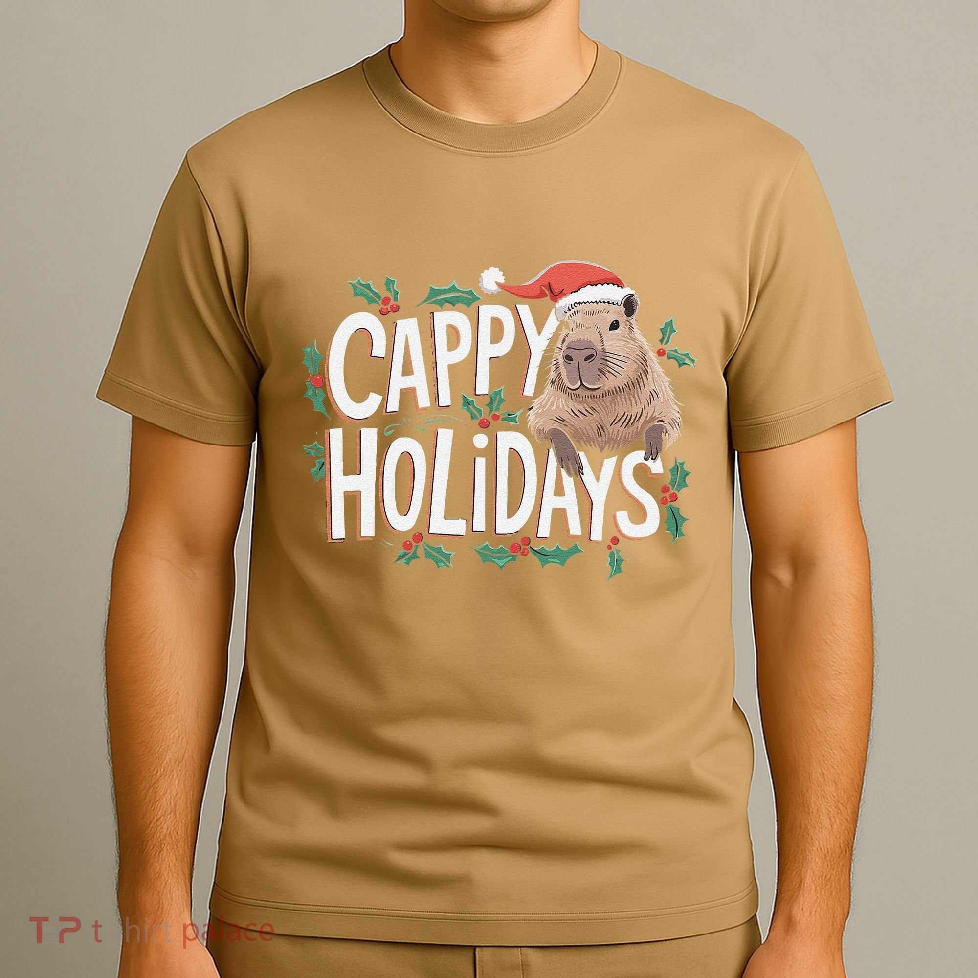 Cappy Holidays Capybara Christmas T-Shirt