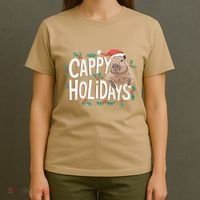Cappy Holidays Capybara Christmas T-Shirt thumb 4
