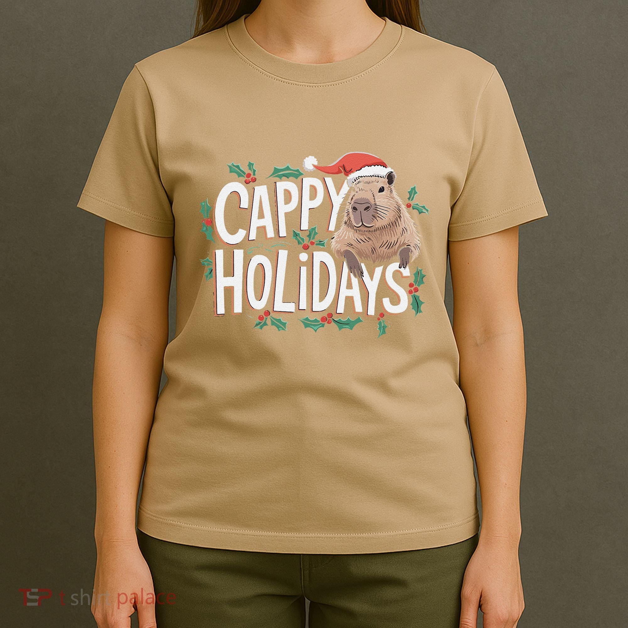 Cappy Holidays Capybara Christmas T-Shirt