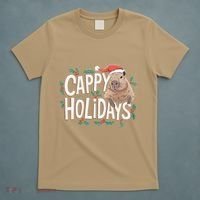 Cappy Holidays Capybara Christmas T-Shirt thumb 5