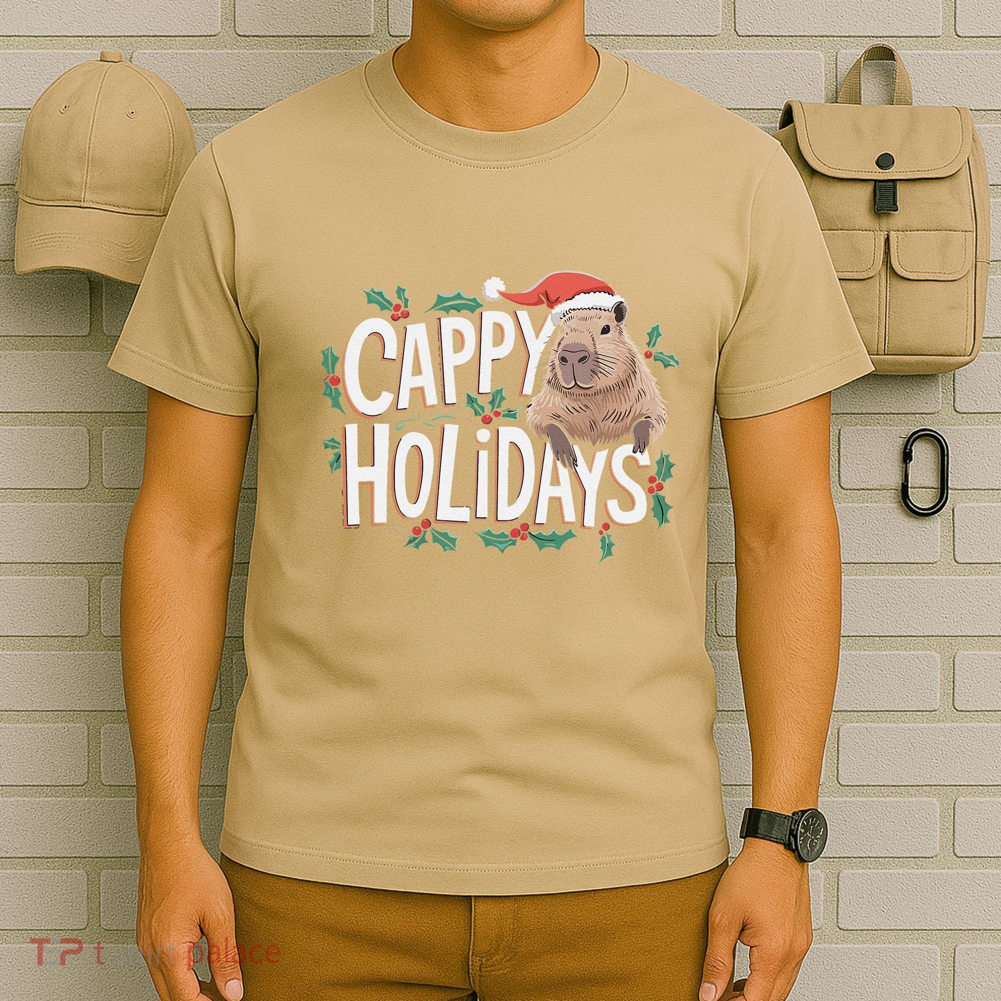 Cappy Holidays Capybara Christmas T-Shirt