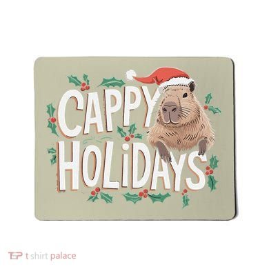Cappy Holidays Capybara Christmas Mousepad