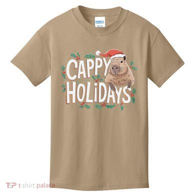 Cappy Holidays Capybara Christmas Kids T-Shirt