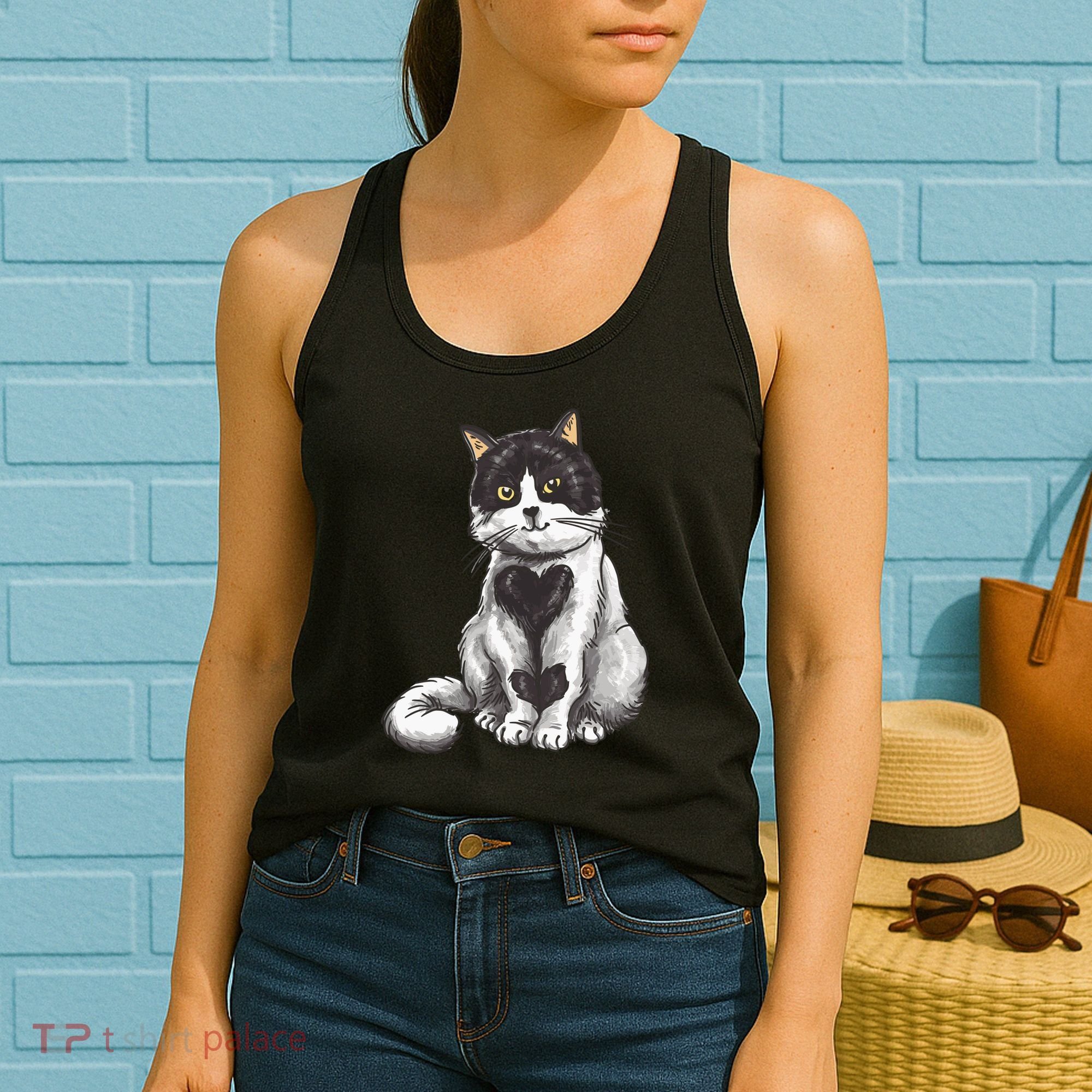 Cat Heart Cute Women's Tank Top