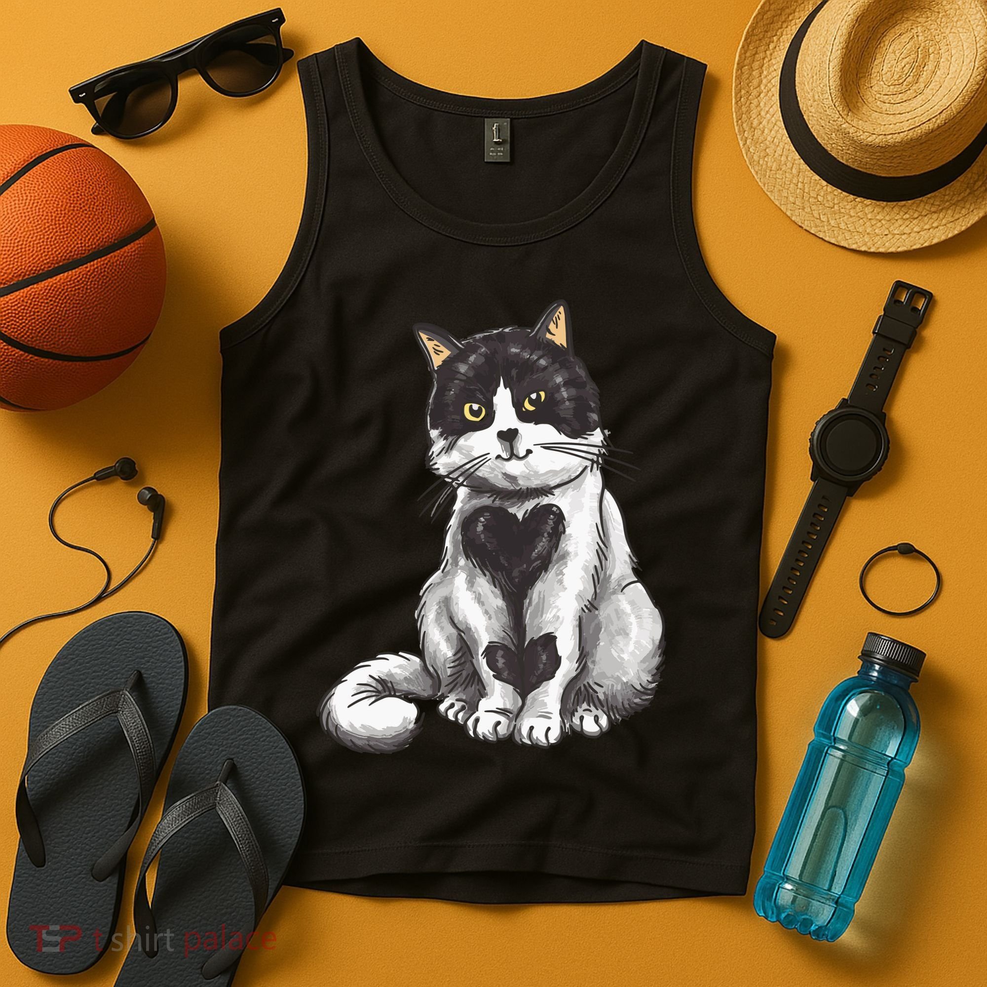 Cat Heart Cute Tank Top