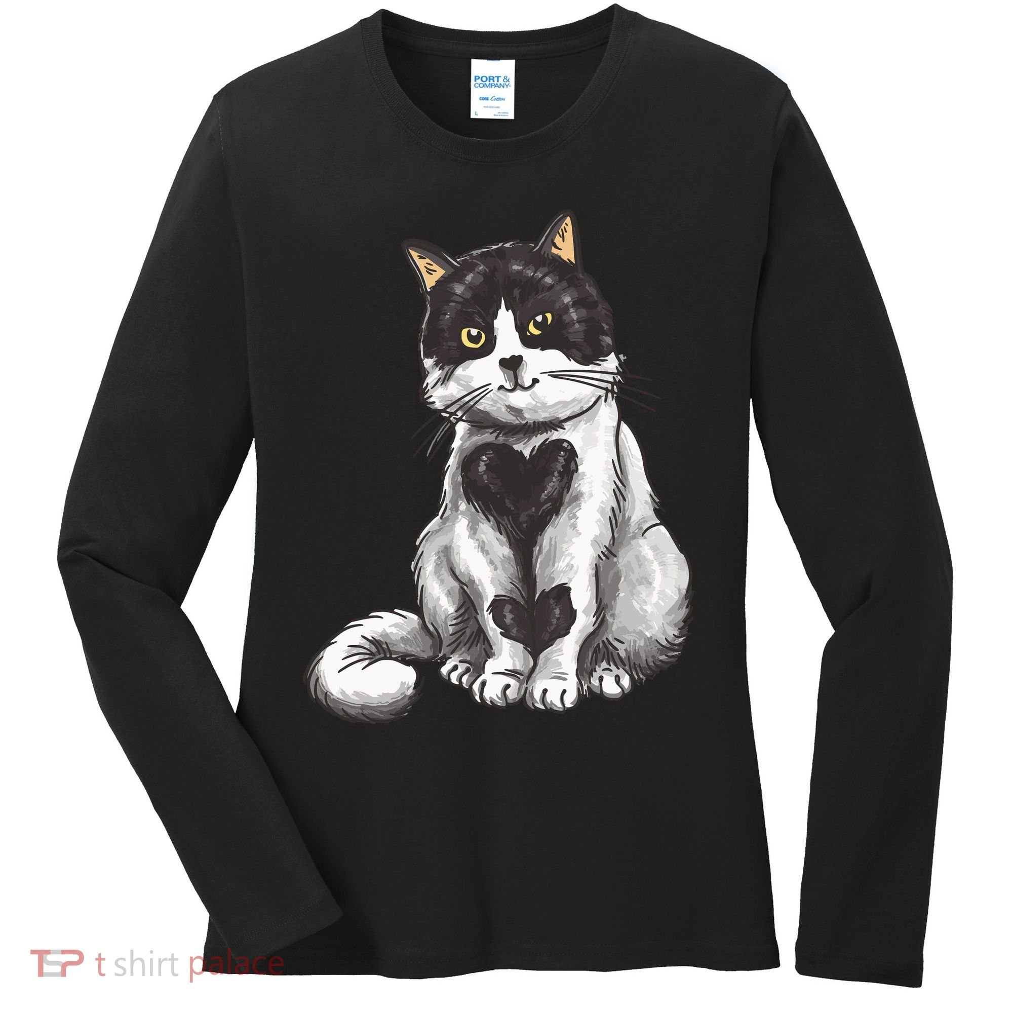 Cat Heart Cute Women's Long Sleeve Shirt