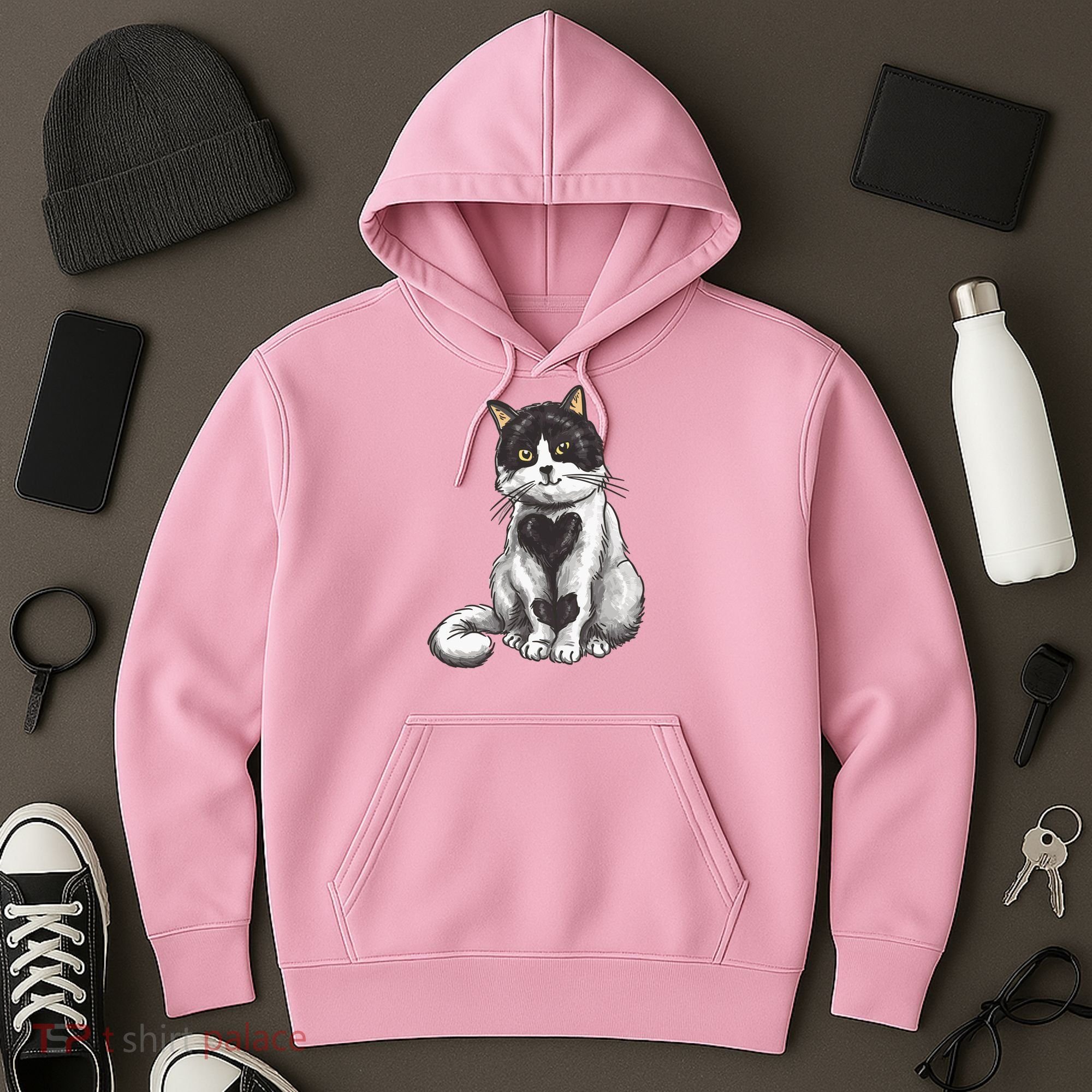 Cat Heart Cute Hoodie