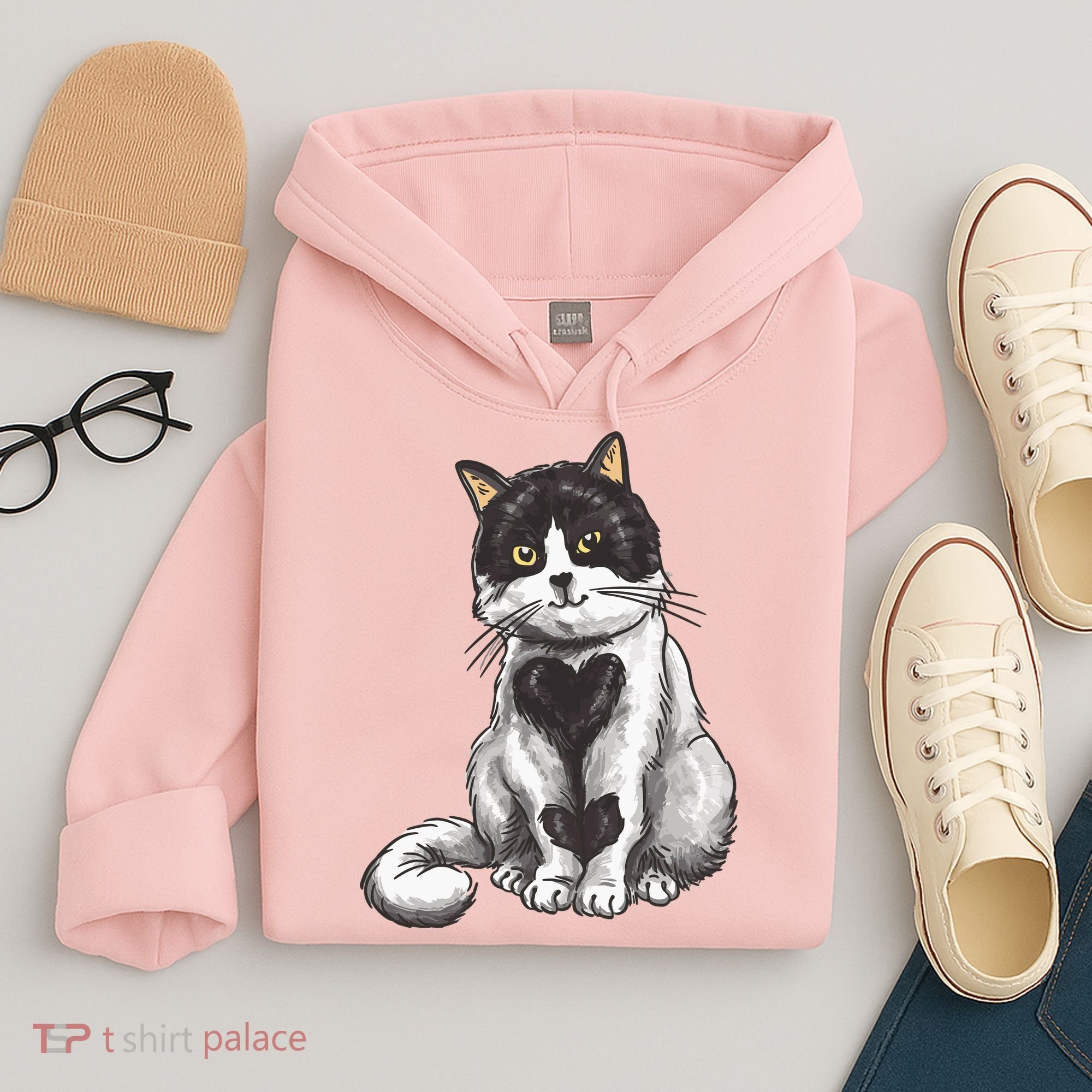 Cat Heart Cute Hoodie