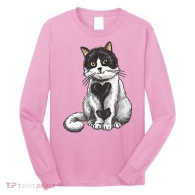 Cat Heart Cute Long Sleeve Shirt