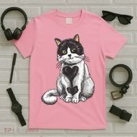 Cat Heart Cute T-Shirt thumb 5