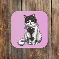Cat Heart Cute Coaster thumb 0