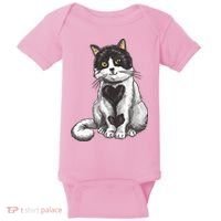 Cat Heart Cute Baby Bodysuit thumb 0