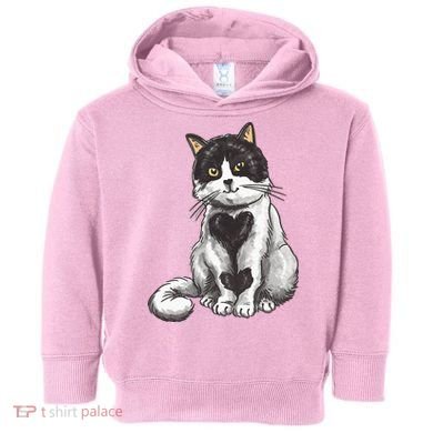 Cat Heart Cute Toddler Hoodie