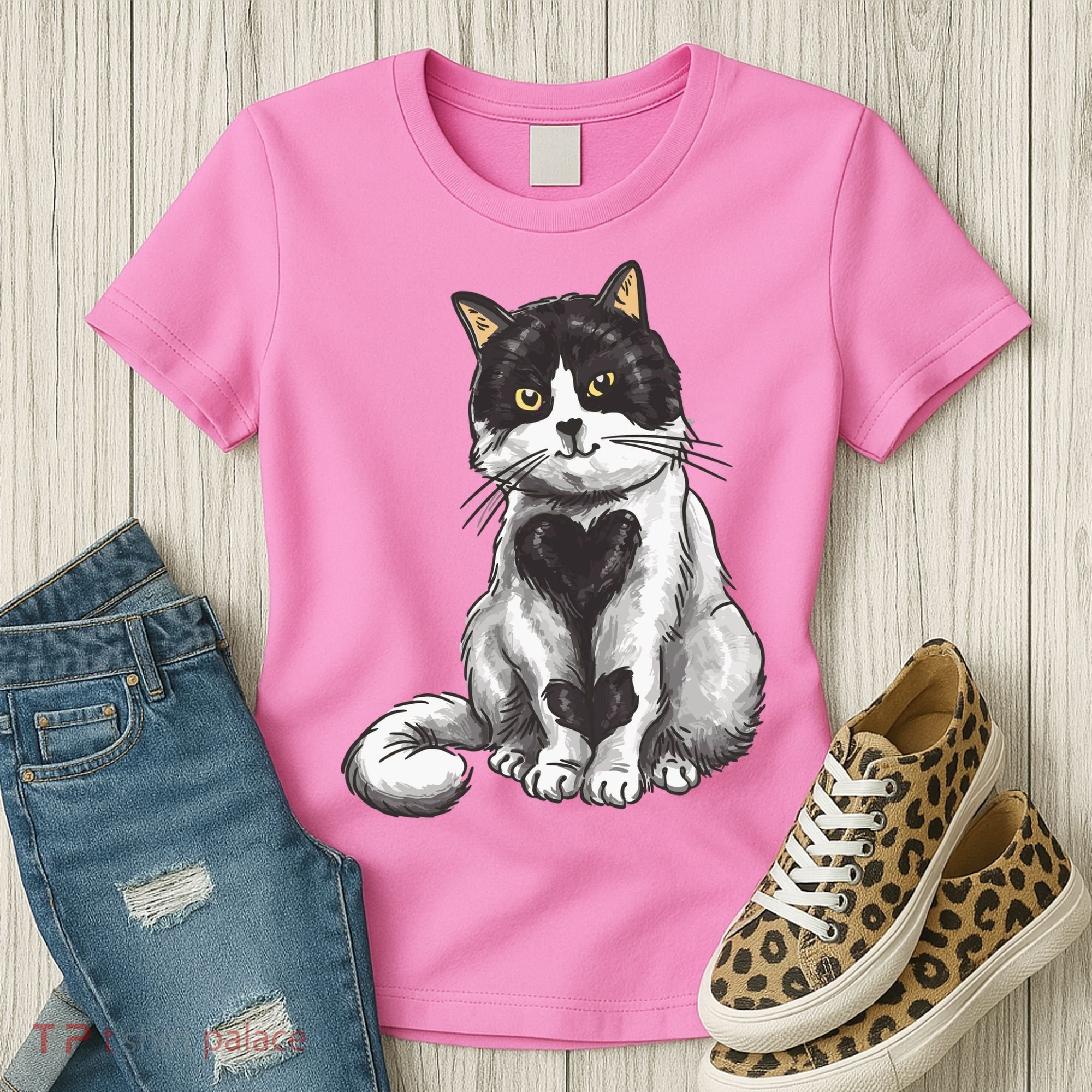 Cat Heart Cute Women's T-Shirt