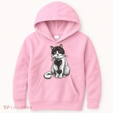 Cat Heart Cute Kids Hoodie