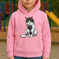 Cat Heart Cute Kids Hoodie thumb 2