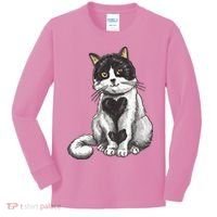 Cat Heart Cute Kids Long Sleeve Shirt thumb 0