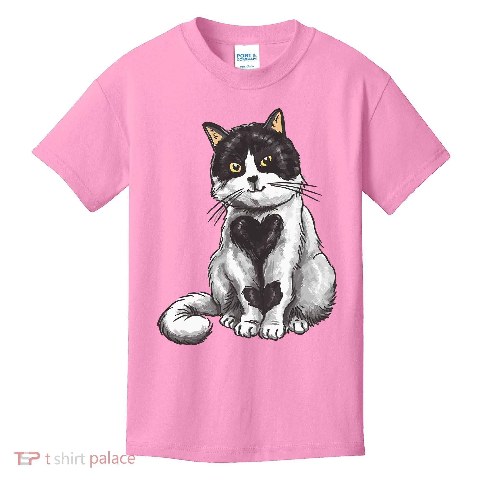Cat Heart Cute Kids T-Shirt