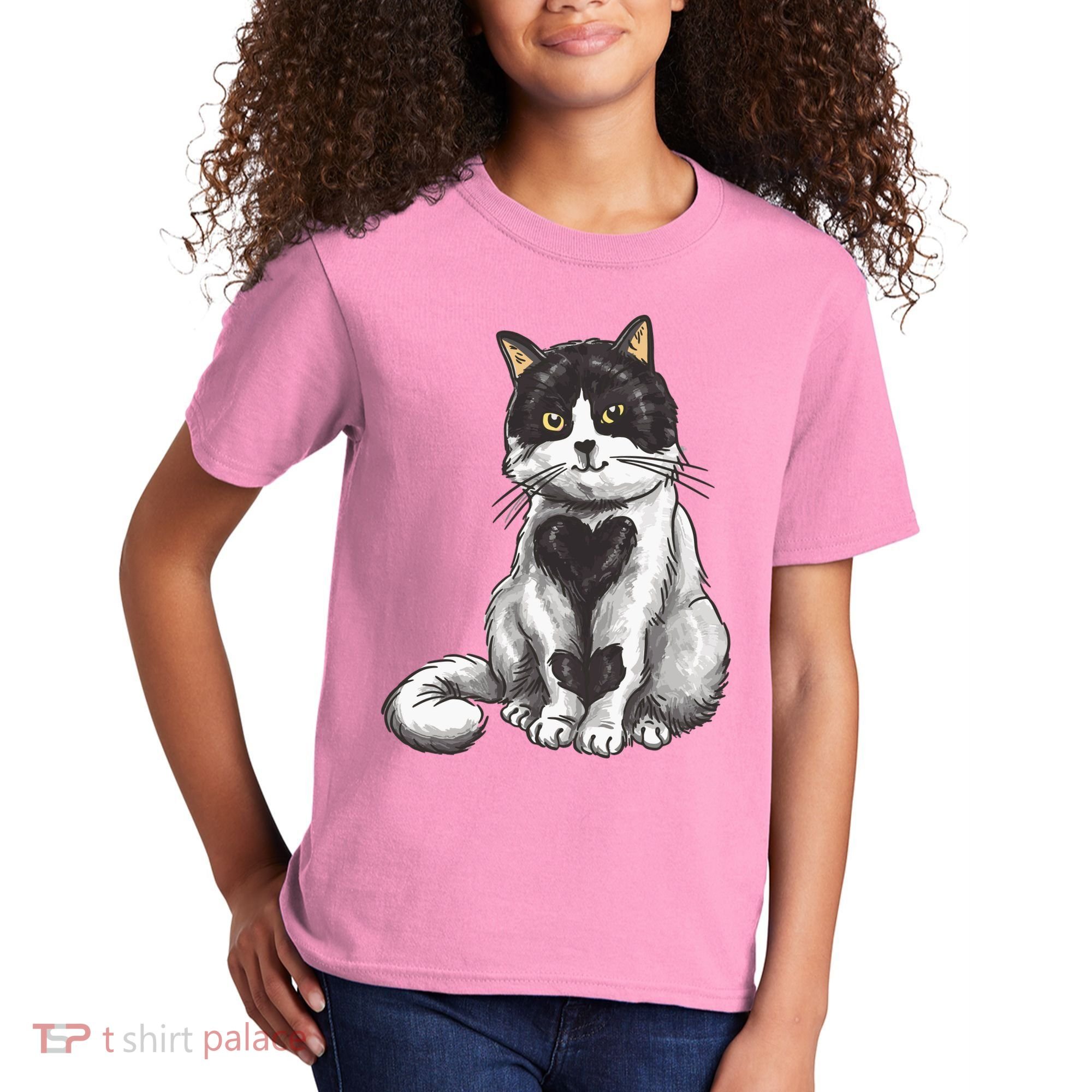 Cat Heart Cute Kids T-Shirt