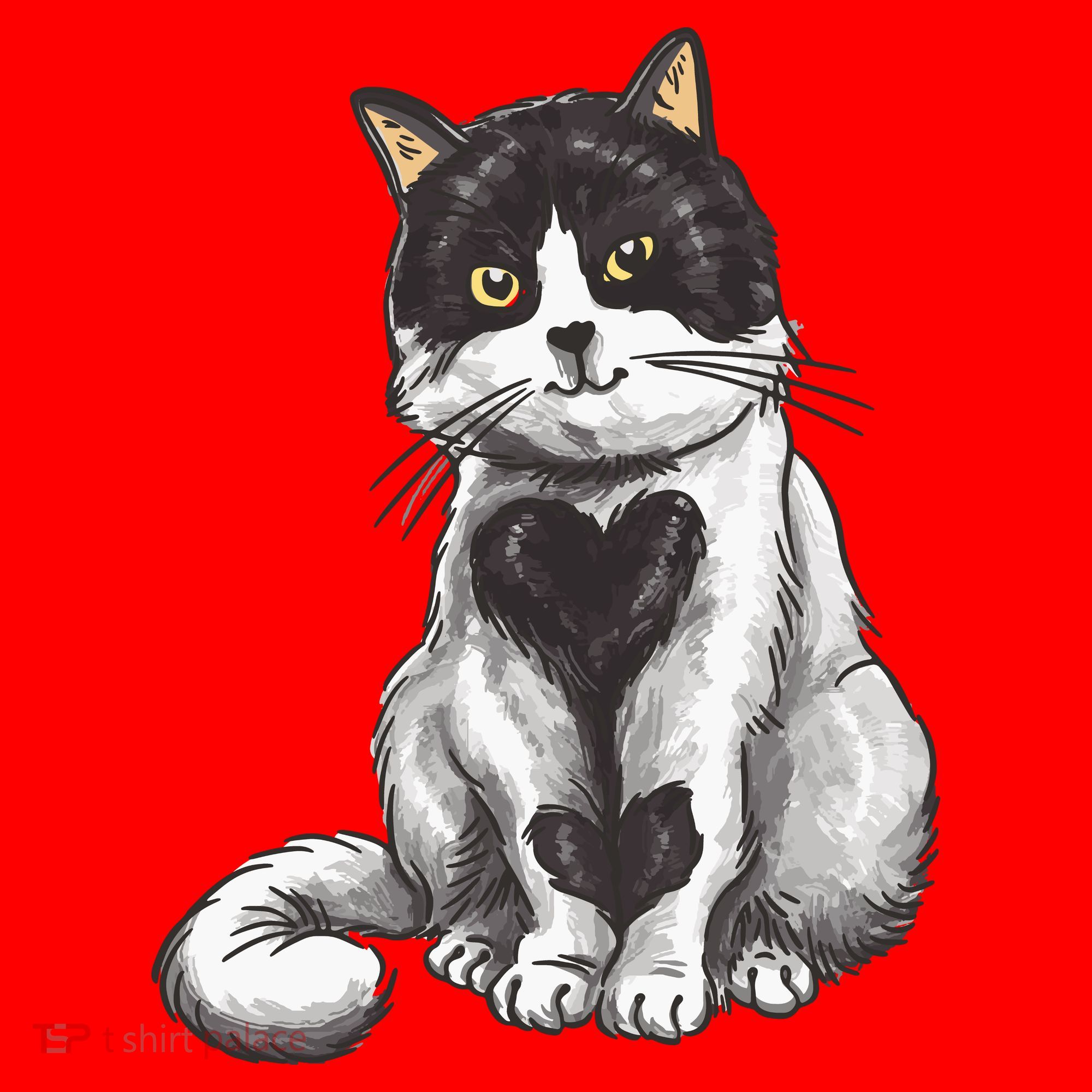 Cat Heart Cute Santa Hat